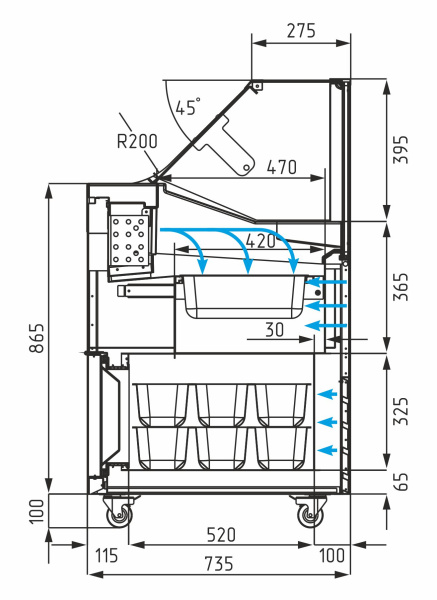 ВИТРИНА ДЛЯ МОРОЖЕНОГО ПОЛЮС IC72 SL 1,3-1 (9003)