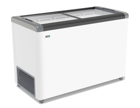 ЛАРЬ МОРОЗИЛЬНЫЙ GELLAR FG 400 С ПРЯМОЕ СТЕКЛО СЕРЫЙ (ПРОПАН)