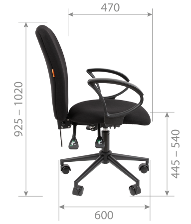 Офисное кресло Chairman 9801 ткань С-3 черный Black