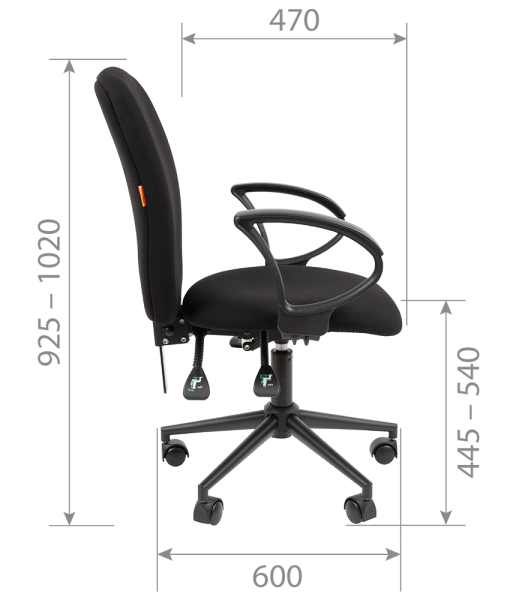 Офисное кресло Chairman 9801 ткань С-3 черный Black