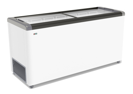 ЛАРЬ МОРОЗИЛЬНЫЙ GELLAR FG 600 С ПРЯМОЕ СТЕКЛО СЕРЫЙ (ПРОПАН)