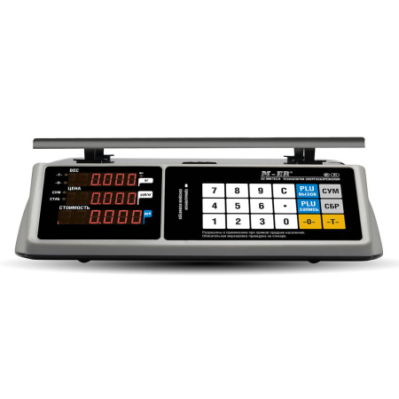 Торговые настольные весы M-ER 328 C-15.2 LED  с RS-232 и USB без АКБ Торговые настольные весы M-ER 328 C-15.2 LED  с RS-232 и USB без АКБ