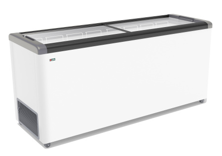 ЛАРЬ МОРОЗИЛЬНЫЙ GELLAR FG 700 С ПРЯМОЕ СТЕКЛО СЕРЫЙ (ПРОПАН)