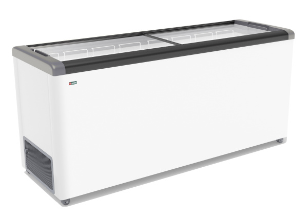 ЛАРЬ МОРОЗИЛЬНЫЙ GELLAR FG 700 С ПРЯМОЕ СТЕКЛО СЕРЫЙ (ПРОПАН)