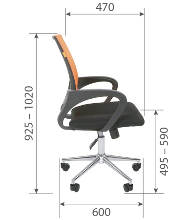 Офисное кресло Chairman 696 TW оранжевый хром new