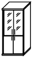 Шкаф широкий для документов полузакрытый со стеклянными дверцами СТ-1.2