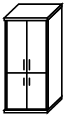 Шкаф широкий для документов закрытый с 2 дверцами СТ-1.3