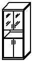 Шкаф широкий для документов полузакрытый со стеклянными дверцами СТ-1.4