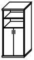 Шкаф широкий для документов полузакрытый с высокими дверцами СТ-1.6