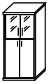 Шкаф широкий для документов полузакрытый с высокими дверцами, стеклянными дверцами СТ-1.7